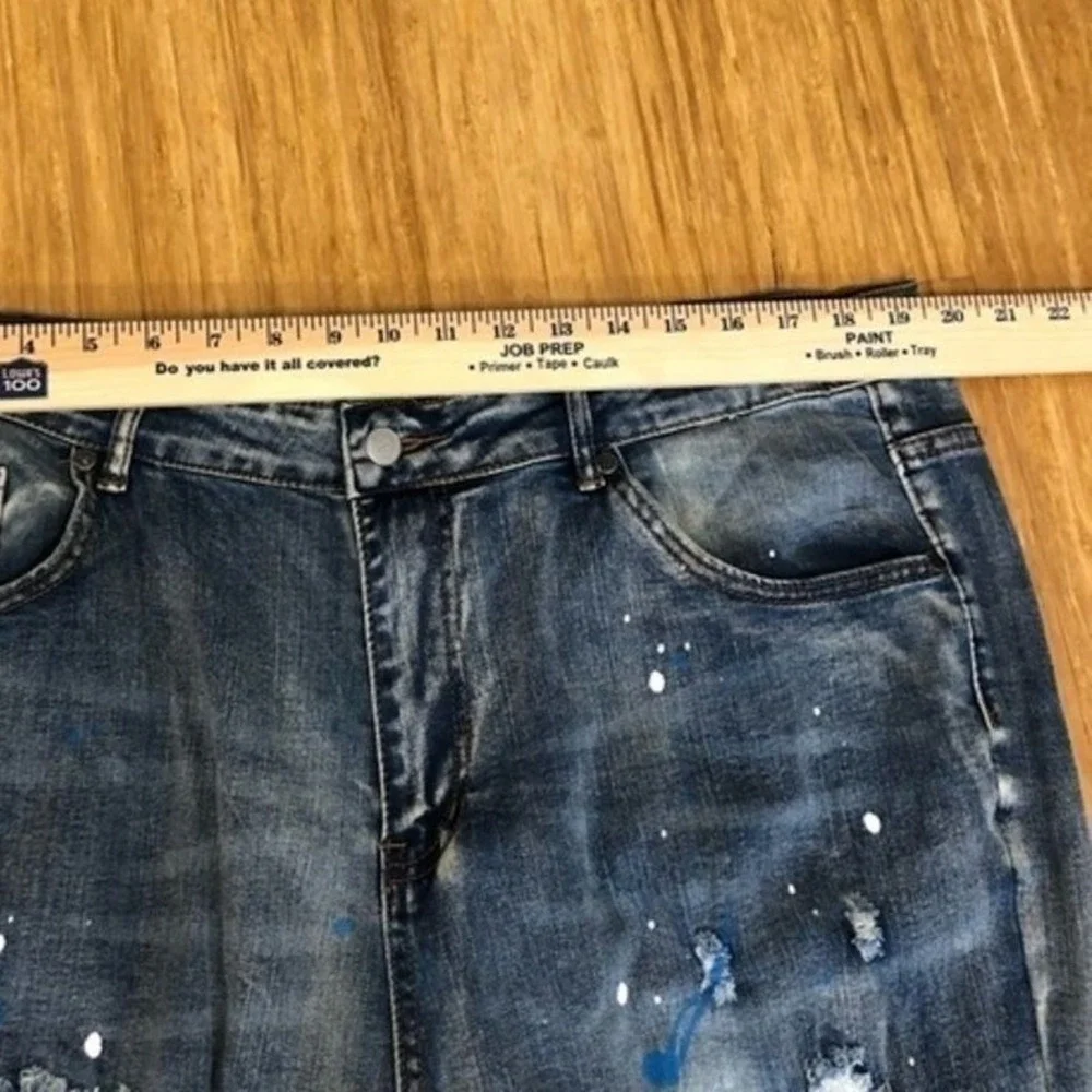 thrashed men's 40 x 32 jeans rave distressed Y2K grunge hiphop skater  jeans